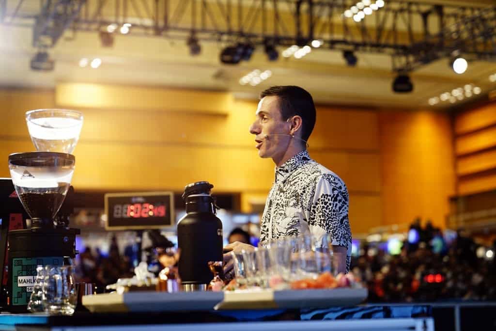 Ben Put competing at the 2017 World Barista Championships