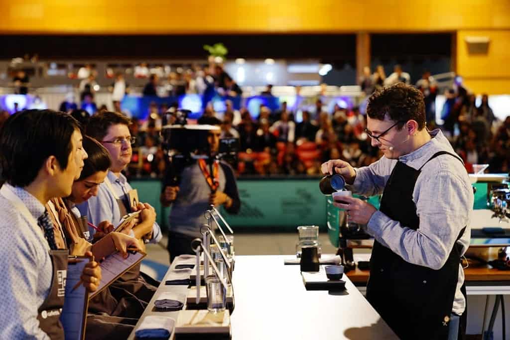 Kyle Ramage competing at the 2017 World Barista Championships