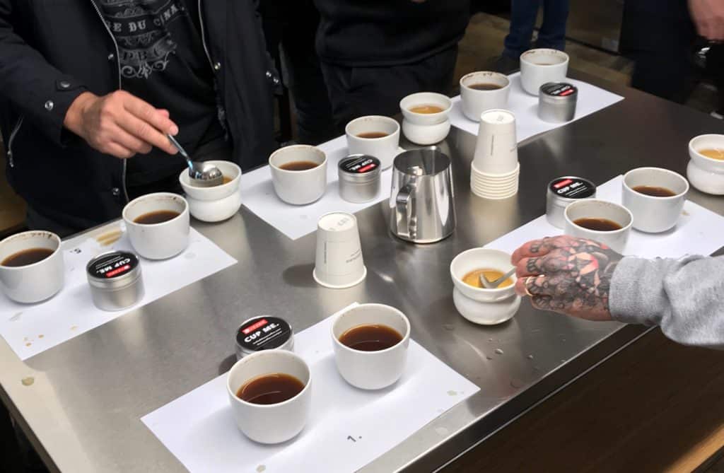 Cupping in Oslo at Tim Wendleboe roastery