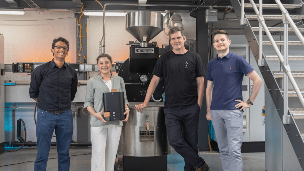 from left to right: Aashish Mane (Bühler), Rena Kayali (IKAWA), Andrew Stordy (IKAWA), and Michael Blatter (Bühler)