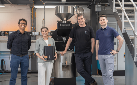 from left to right: Aashish Mane (Bühler), Rena Kayali (IKAWA), Andrew Stordy (IKAWA), and Michael Blatter (Bühler)